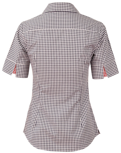 Winning Spirit Ladie's Gingham Check Short Sleeve Shirt (M8330S)