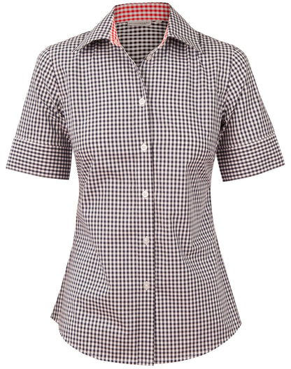 Winning Spirit Ladie's Gingham Check Short Sleeve Shirt (M8330S)