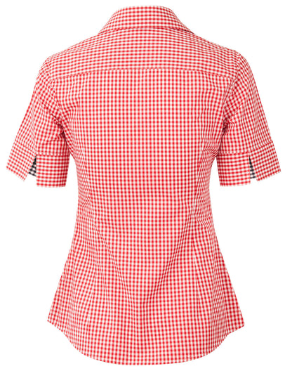 Winning Spirit Ladie's Gingham Check Short Sleeve Shirt (M8330S)