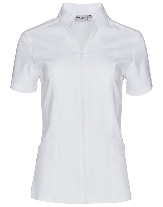 Winning Spirit Women's Full Zip Front Short Sleeve Tunic (M8636S)