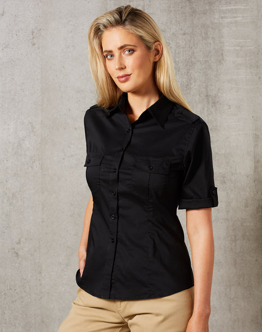 Winning Spirit Women's Short Sleeve Military Shirt (M8911)