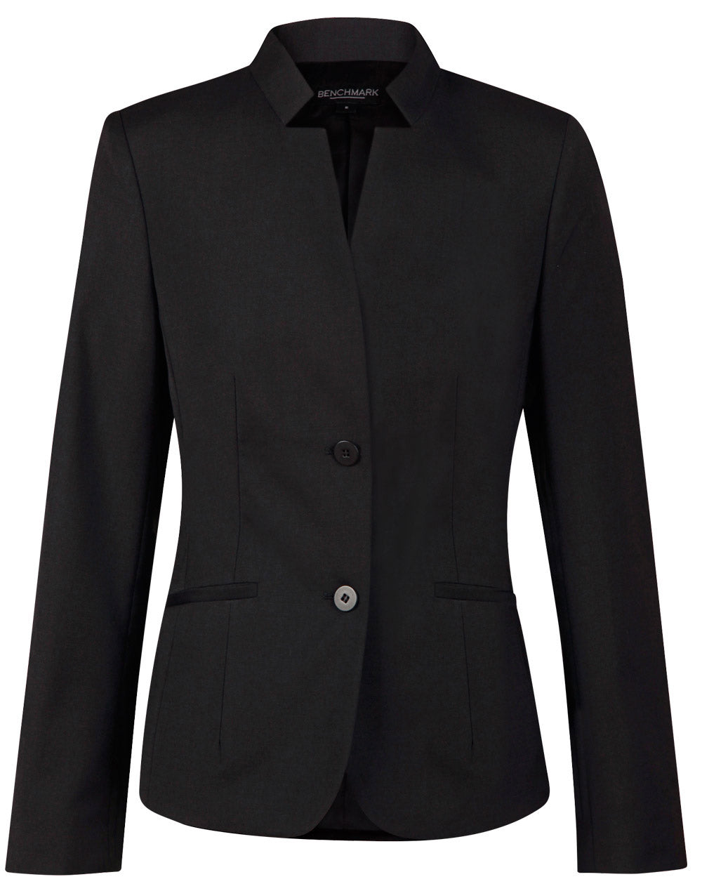 Winning Spirit Ladie's Wool Blend Stretch Reverse Lapel Jacket (M9202)