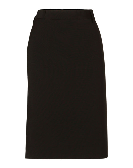 Winning Spirit Women's Wool Stretch Mid Length Lined Pencil Skirt (M9470)