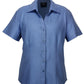 Biz Collection-Biz Collection Ladies Plain Oasis Shirt-S/S-Mid Blue / 6-Uniform Wholesalers - 8