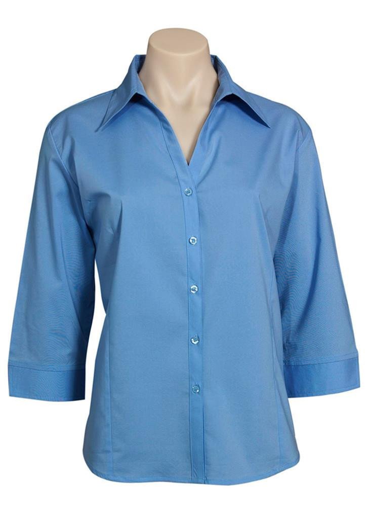 Biz Collection-Biz Collection Ladies Metro Shirt 3/4 Sleeve-Mid Blue / 6-Corporate Apparel Online - 6