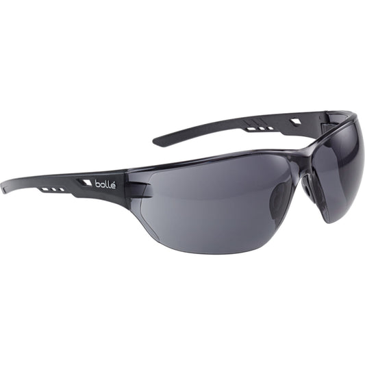 Bolle Safety Ness Black Temple As/Af Smoke Lens - Cord Included-(NESSPSF)