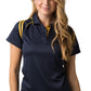 Be Seen-Be Seen Ladies Sleeve Polo Shirt With Striped Collar 1st( 10 Color )-Navy-Gold / 8-Uniform Wholesalers - 7