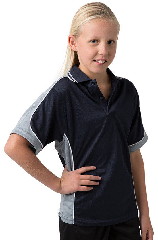 Be Seen-Be Seen Kids Polo Shirt With Striped Collar 3rd( 11 Navy Color )-Navy-Grey-White / 6-Uniform Wholesalers - 5
