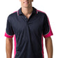 Be Seen-Be Seen Men's Polo Shirt With Striped Collar 4th( 11 Color All Navy )-Navy-Hot Pink-White / XS-Uniform Wholesalers - 6