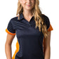 Be Seen-Be Seen Ladies Polo Shirt With Striped Collar 1st( 12 Color )-Navy-Orange-White / 8-Uniform Wholesalers - 11