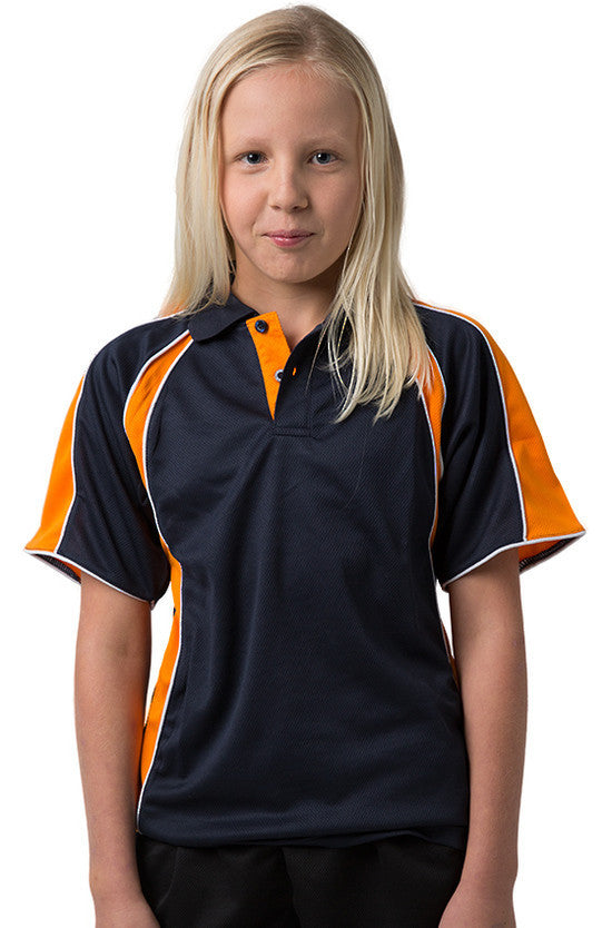 Be Seen Kids Polo Shirt With Contrast Sleeve Edge Piping The