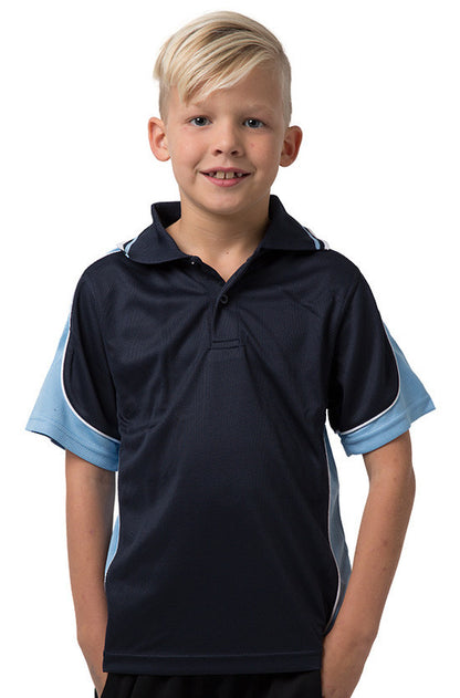 Be Seen-Be Seen Kids Polo Shirt With Striped Collar 3rd( 11 Navy Color )-Navy-Sky-White / 6-Uniform Wholesalers - 10
