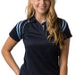 Be Seen-Be Seen Ladies Sleeve Polo Shirt With Striped Collar 1st( 10 Color )-Navy-Sky / 8-Uniform Wholesalers - 9