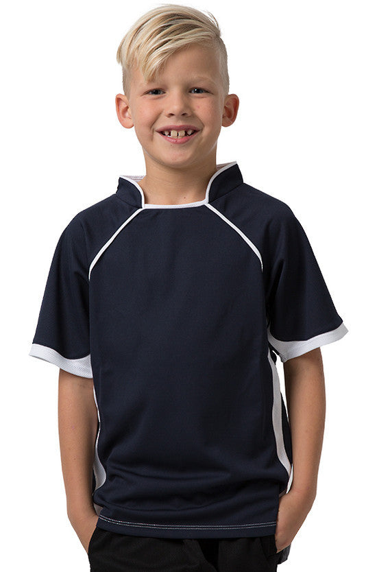 Be Seen-Be Seen Kids T-shirt With Pique Knit-Navy-White / 6-Uniform Wholesalers - 8