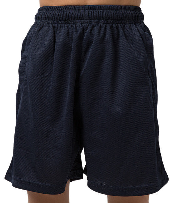 Be Seen-Be Seen Kids Plain Shorts With Elastic Waist-Navy / 4-Uniform Wholesalers - 4