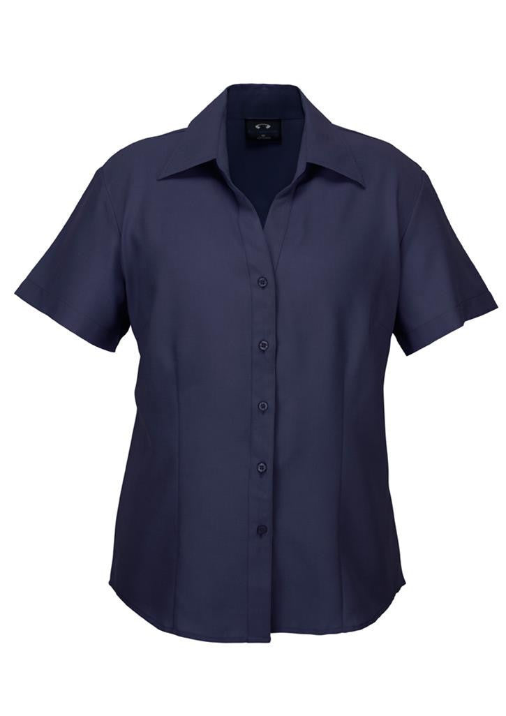 Biz Collection-Biz Collection Ladies Plain Oasis Shirt-S/S-Navy / 6-Uniform Wholesalers - 1