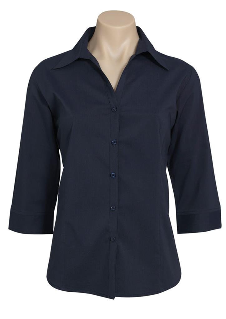 Biz Collection-Biz Collection Ladies Metro Shirt 3/4 Sleeve-Navy / 6-Corporate Apparel Online - 7