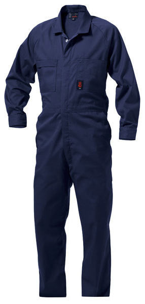 King Gee-King Gee Wash 'n' Wear Combination Polycotton Overall- 65% Poly/35% Cotton-215gsm-Navy / 94L-Uniform Wholesalers