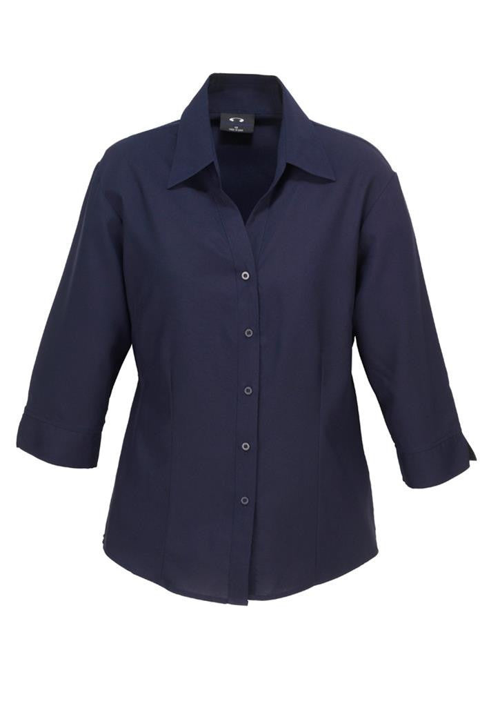 Biz Collection-Biz Collection Ladies Plain Oasis Shirt-3/4 Sleeve-Navy / 6-Uniform Wholesalers - 8