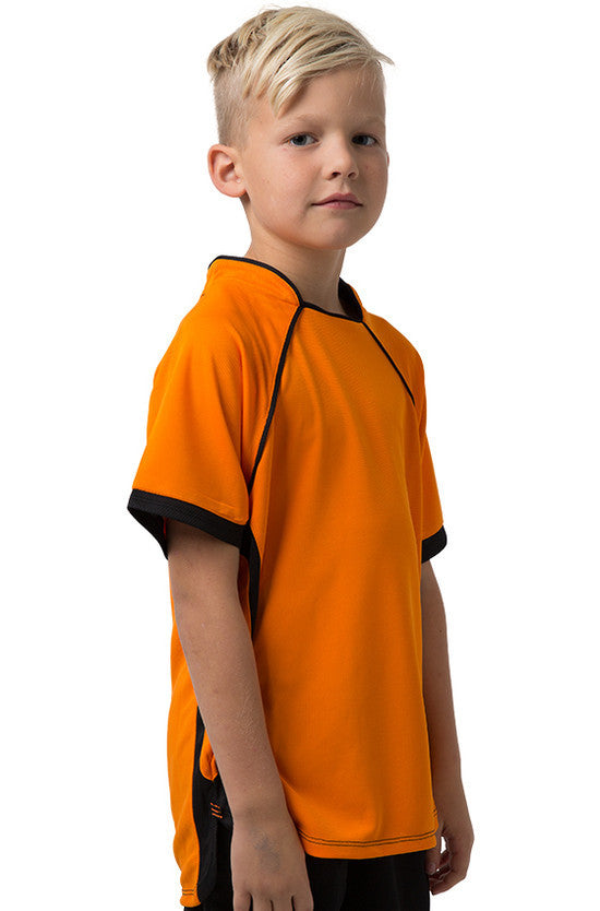 Be Seen-Be Seen Kids T-shirt With Pique Knit-Orange-Black / 6-Uniform Wholesalers - 10