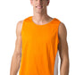 Be Seen-Be Seen Men's Singlet With Contrast Side Panels With Contrast Piping 1st( 7 Color )-Orange-White-White / L-Uniform Wholesalers - 10