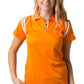 Be Seen-Be Seen Ladies Sleeve Polo Shirt With Striped Collar 2nd( 6 Color )-Orange-White / 8-Uniform Wholesalers - 1
