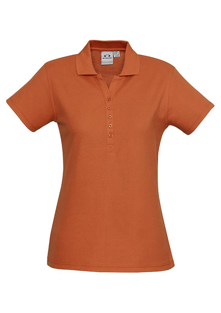 Ladies orange polo shirt clearance