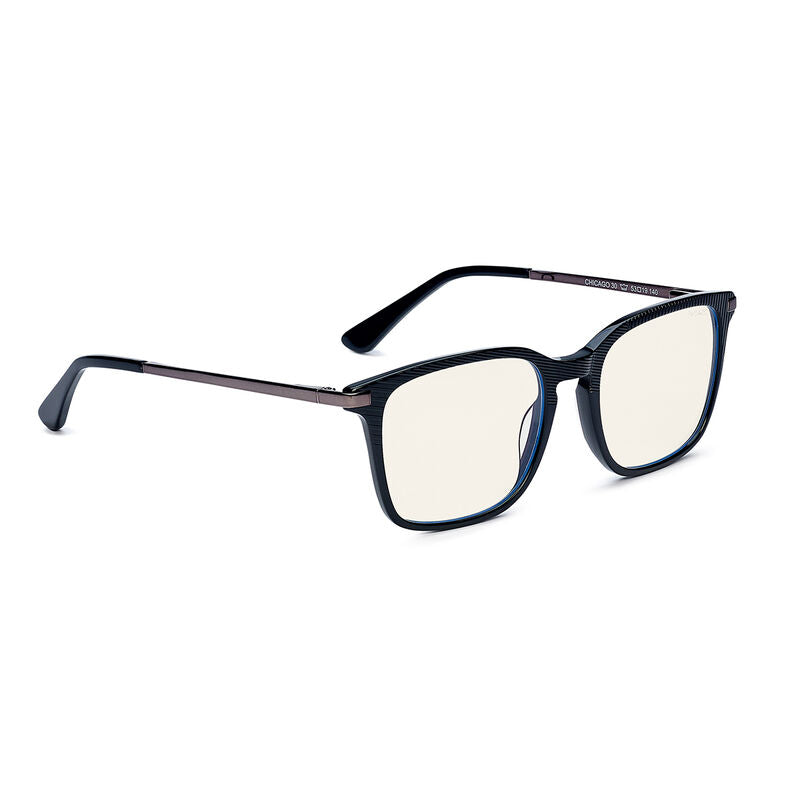 Bolle Safety Chicago - Men Problu Clear Lens Black Frame W/Gun Metal Temple & Black Temple Tip (PRBCHIC108)