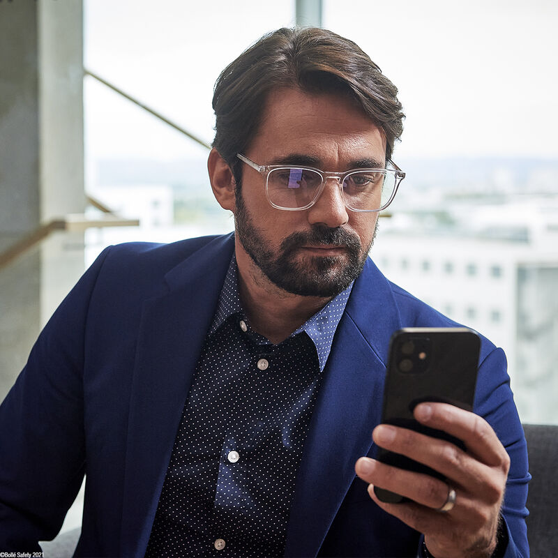 Bolle Safety Wellington - Unisex Problu Clear Lens Crystal Clear Frame/Temples-(PRBWELL200)