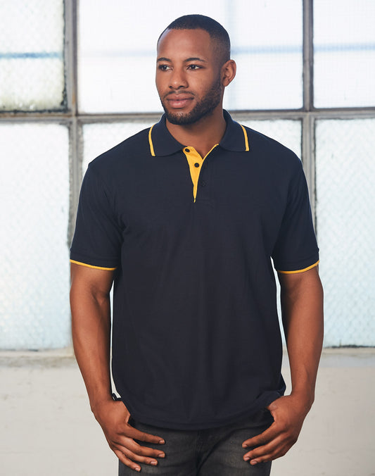 Winning Spirit Men's Contrast Pique Short Sleeve Polo 2nd( 4 colour)-(PS08)