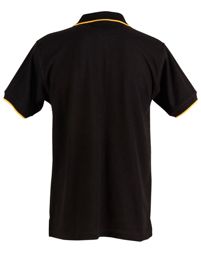 Winning Spirit Men's Contrast Pique Short Sleeve Polo 1st (11 Colour)-(PS08)