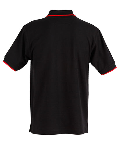 Winning Spirit Men's Contrast Pique Short Sleeve Polo 1st (11 Colour)-(PS08)