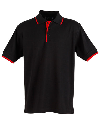 Winning Spirit Men's Contrast Pique Short Sleeve Polo 1st (11 Colour)-(PS08)