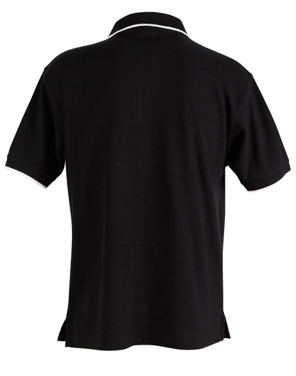 Winning Spirit Men's Contrast Pique Short Sleeve Polo 1st (11 Colour)-(PS08)