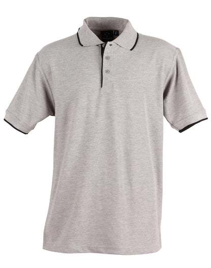 Winning Spirit Men's Contrast Pique Short Sleeve Polo 1st (11 Colour)-(PS08)
