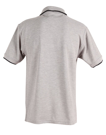 Winning Spirit Men's Contrast Pique Short Sleeve Polo 1st (11 Colour)-(PS08)