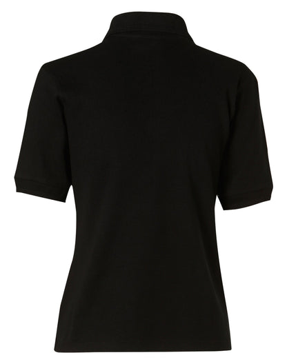 Winning Spirit Ladies' Pure Cotton Contrast Piping Short Sleeve Polo-(PS26)