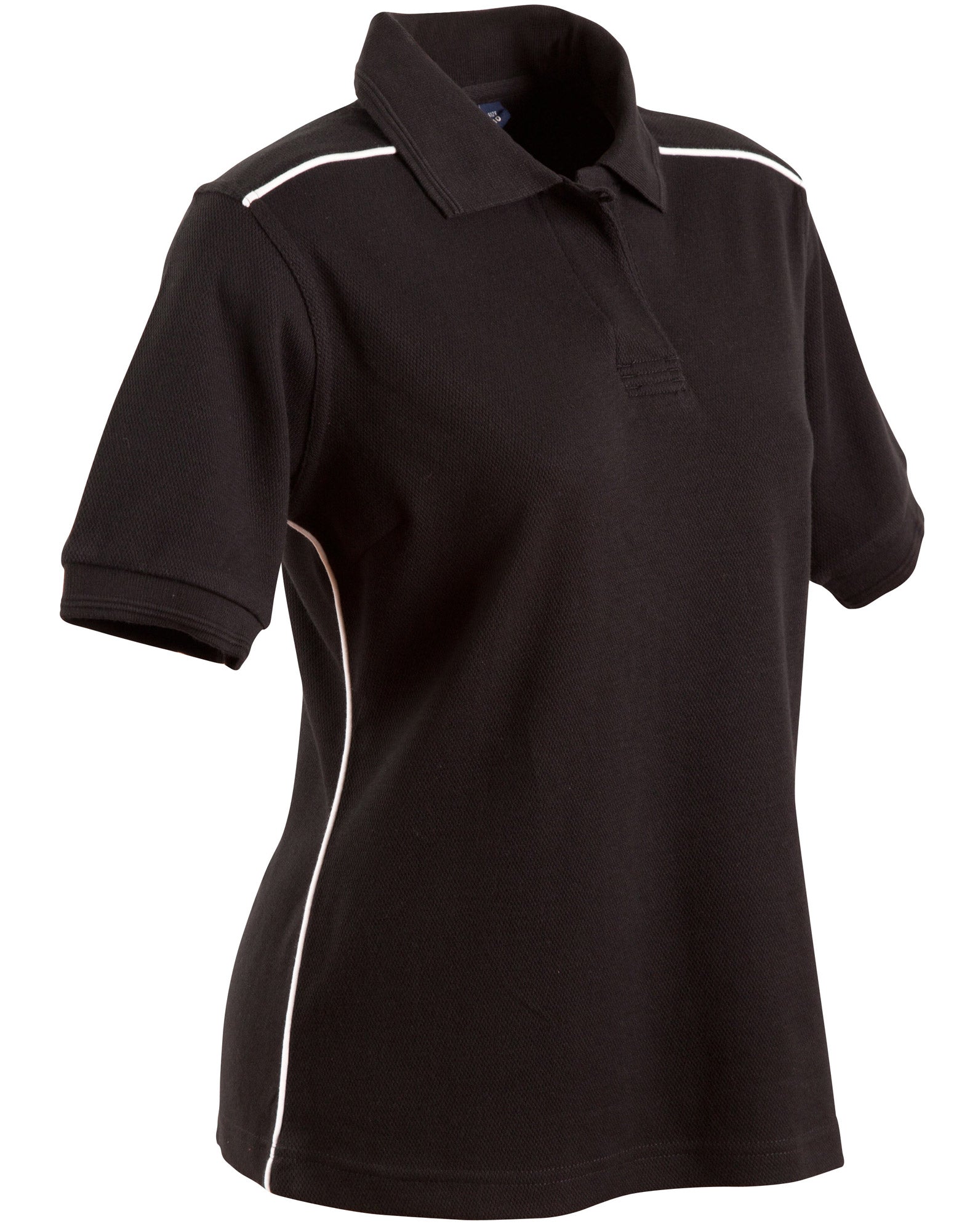 Winning Spirit Ladies' Pure Cotton Contrast Piping Short Sleeve Polo-(PS26)