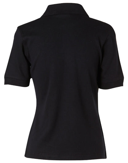Winning Spirit Ladies' Pure Cotton Contrast Piping Short Sleeve Polo-(PS26)