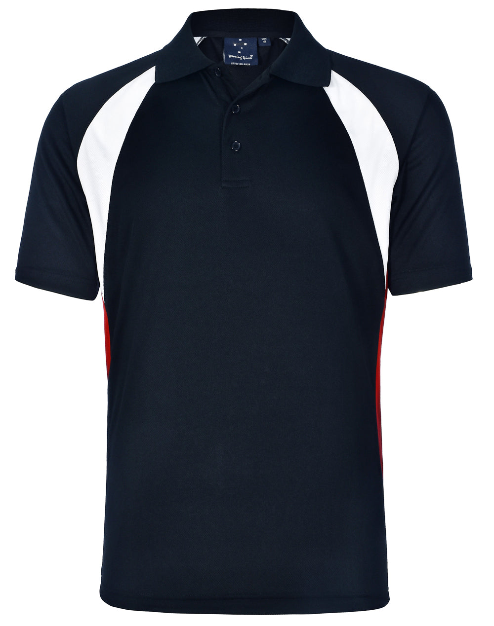 Winning Spirit Men's CoolDry® Tri-colour Contrast Short Sleeve Polo-(PS28)