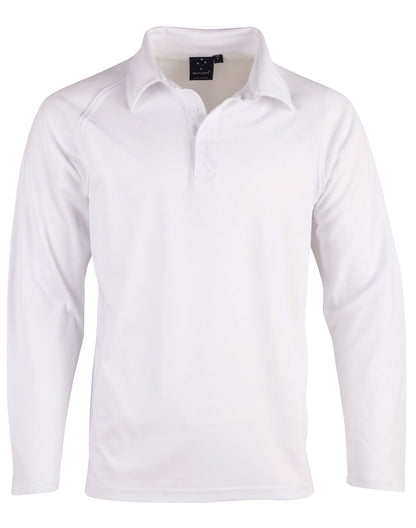 Winning Spirit Kids long sleeve mesh knit cricket polo (PS29KL)