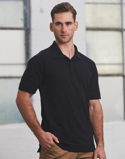 Winning Spirit Men's Short Sleeve 100% Cotton Pique Polo-(PS39)