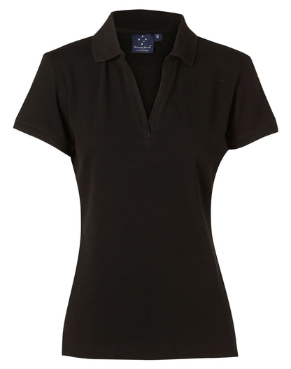 Winning Spirit Ladies' Short Sleeve Cotton/Elastane Polo 1st (8 colour)-(PS40)
