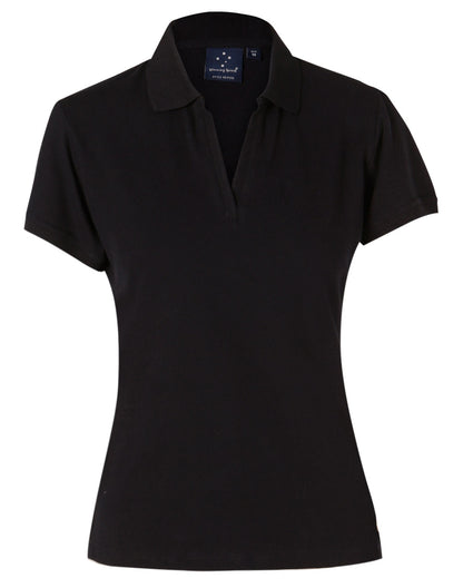 Winning Spirit Ladies' Short Sleeve Cotton/Elastane Polo 1st (8 colour)-(PS40)