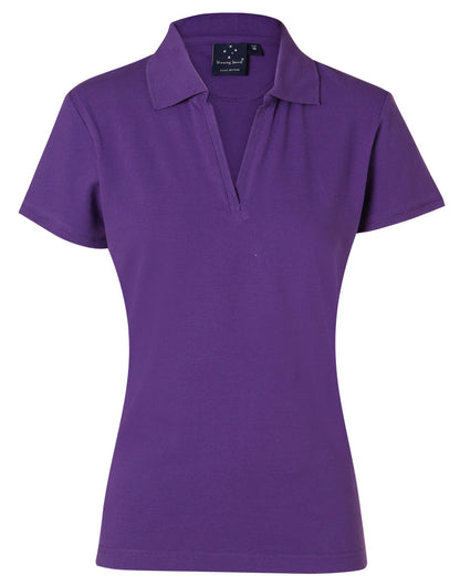Winning Spirit Ladies' Short Sleeve Cotton/Elastane Polo 1st (8 colour)-(PS40)