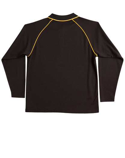 Winning Spirit Men's CoolDry® Raglan Long Sleeve Contrast Polo-(PS43)