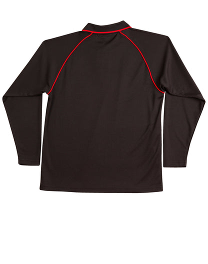 Winning Spirit Men's CoolDry® Raglan Long Sleeve Contrast Polo-(PS43)