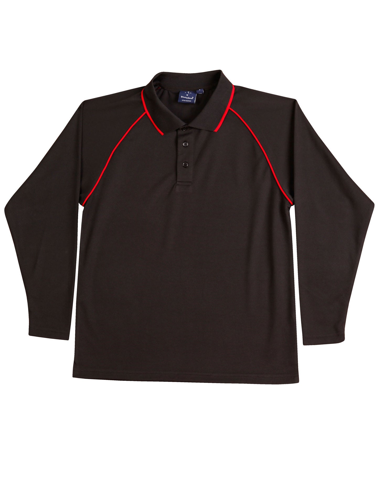 Winning Spirit Men's CoolDry® Raglan Long Sleeve Contrast Polo-(PS43)
