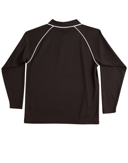 Winning Spirit Men's CoolDry® Raglan Long Sleeve Contrast Polo-(PS43)
