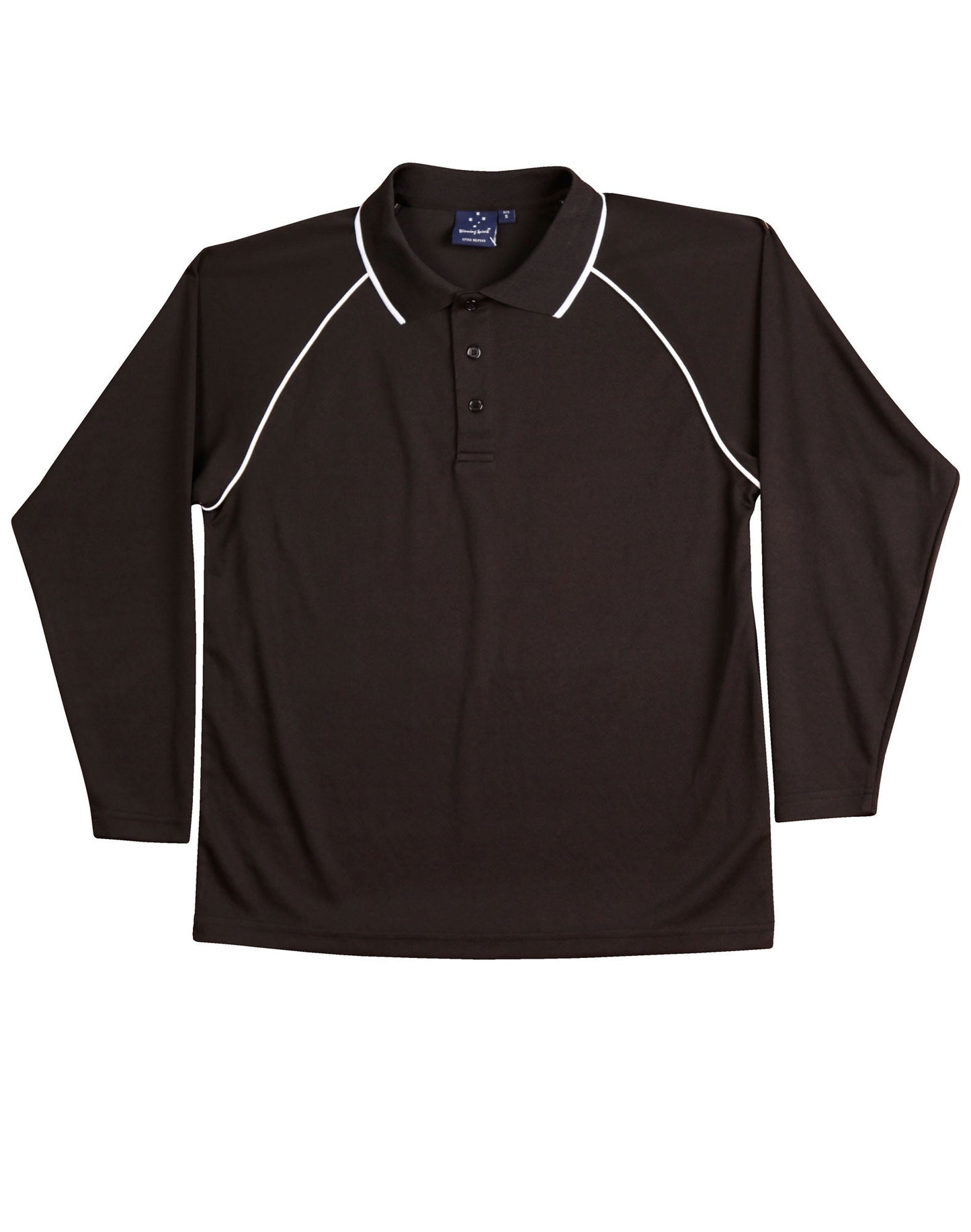 Winning Spirit Men's CoolDry® Raglan Long Sleeve Contrast Polo-(PS43)